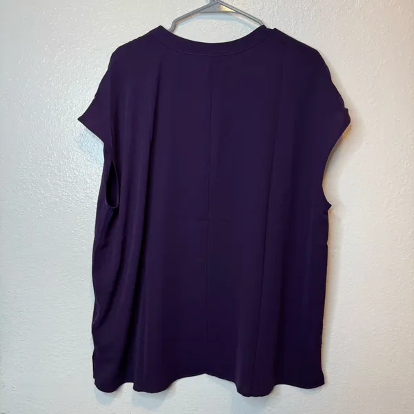 Eloquii Plum Purple Hidden Button Blouse Size 16 New - Image 6