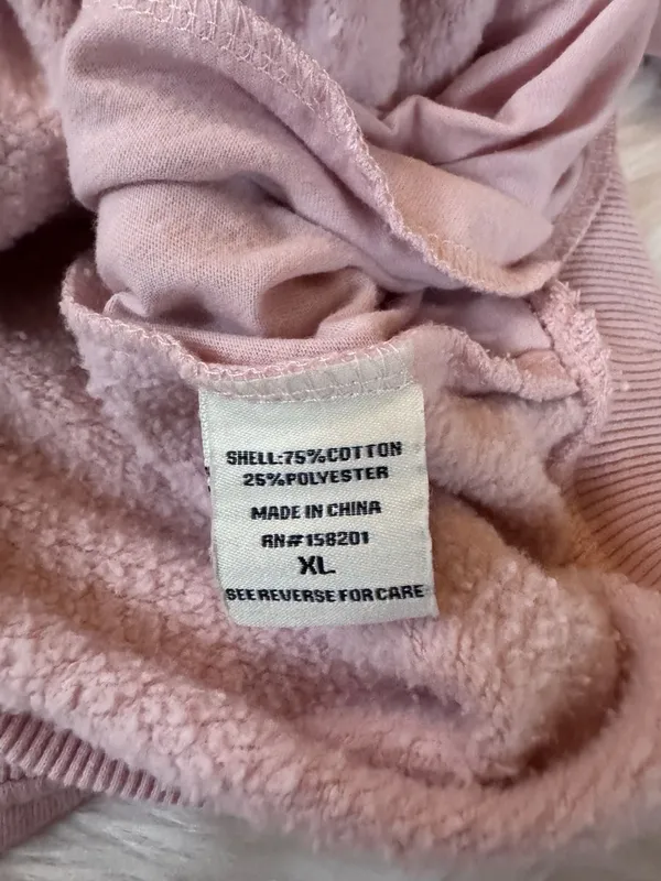 Lazy Sunday by Cali 1850 Oversized Fleece Hoodie with Side Pockets Pink XL - Image 5