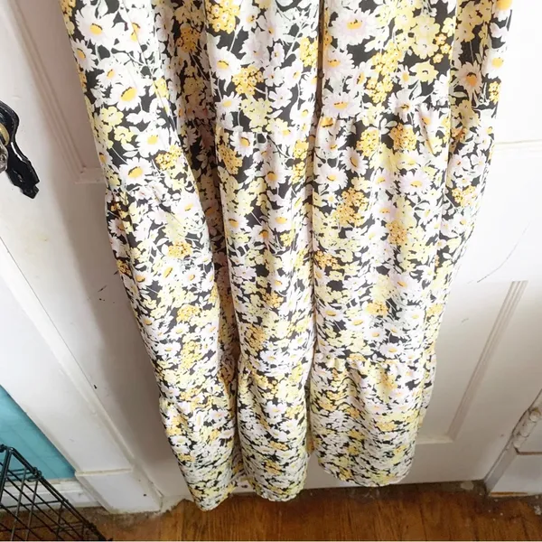 Social Standard by Sanctuary Tiered Yellow Floral Long Dress Smocked Back XL - Image 12