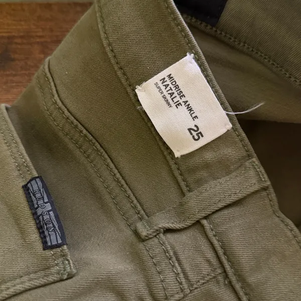 Hudson Jeans Natalie Super Skinny Ankle Olive Green Mid Rise - Image 5