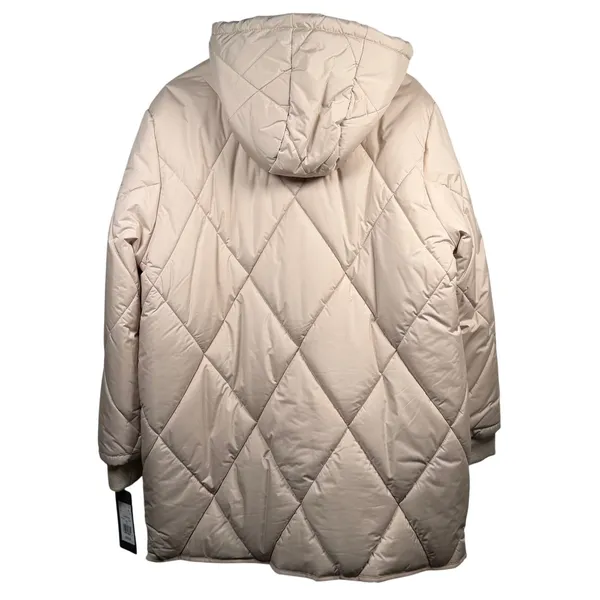 Tommy Hilfiger Jacket Women's Large Mid Weight Quilted Puffer Cream Beige NWT - Image 2