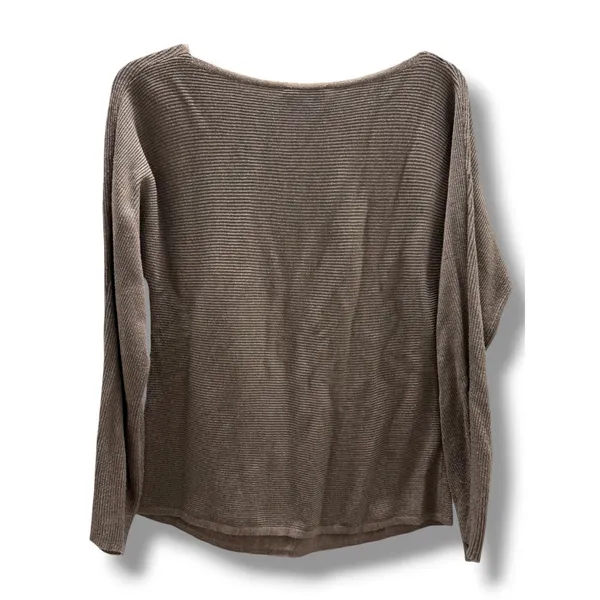 Soma WKND Womens Taupe Ribbed Boat Neck Long Sleeve Sweater XS Relaxed Fit‎ - Image 3