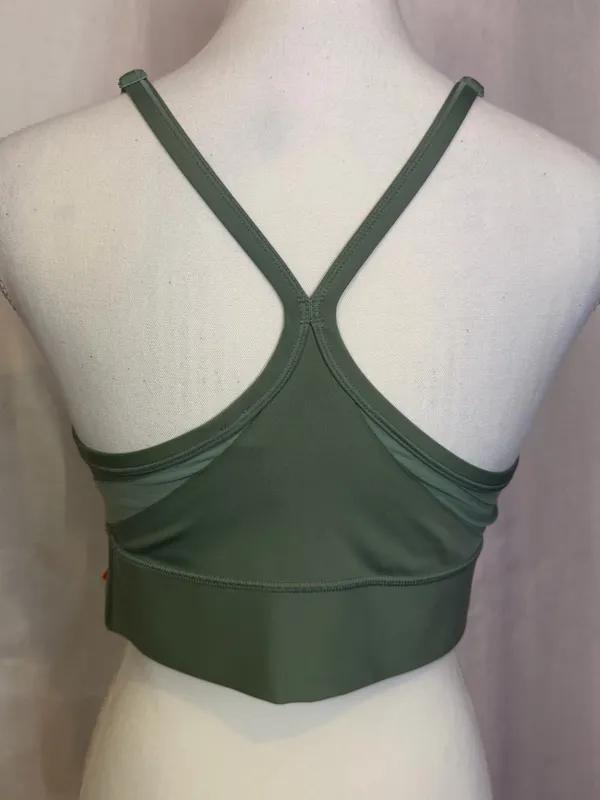 Nike Sage Green Longline Adjustable-Strap Sports Bra - Image 4