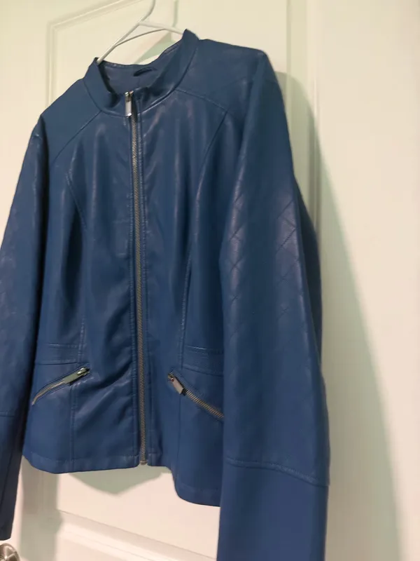 New York & Co. Deep Teal Zip Up Jacket - Image 2