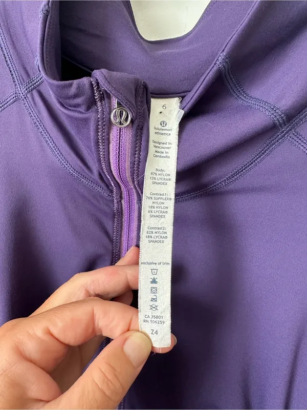 Lululemon Run Wild Pullover Women's Size 6 Purple Plum 1/2 Zip Thumbholes - Image 7