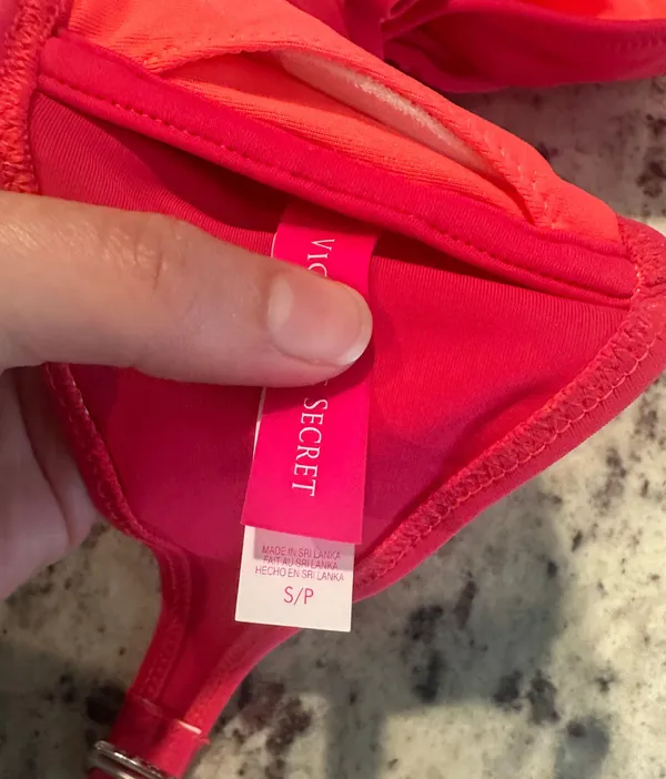 VS hot pink strapless swim top - Image 2