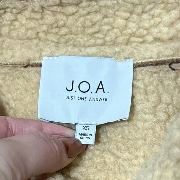 J.O.A Plaid Faux Fur Shearling Moto‎ Jacket - Image 6