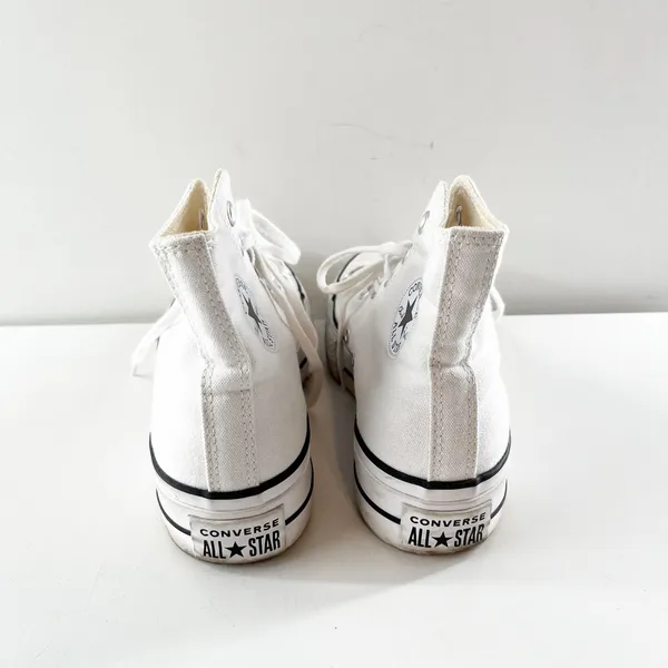 Converse Chuck Taylor High Top Lace Up Platform Sneakers White 6 - Image 7