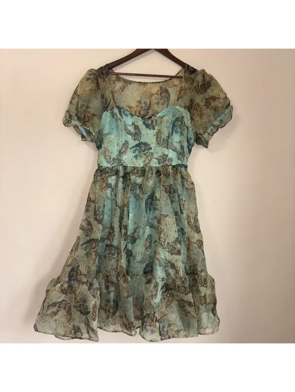 Thorn & Fable Birth of Venus Dress Women’s Medium Renaissance Art Print Midi - Image 3