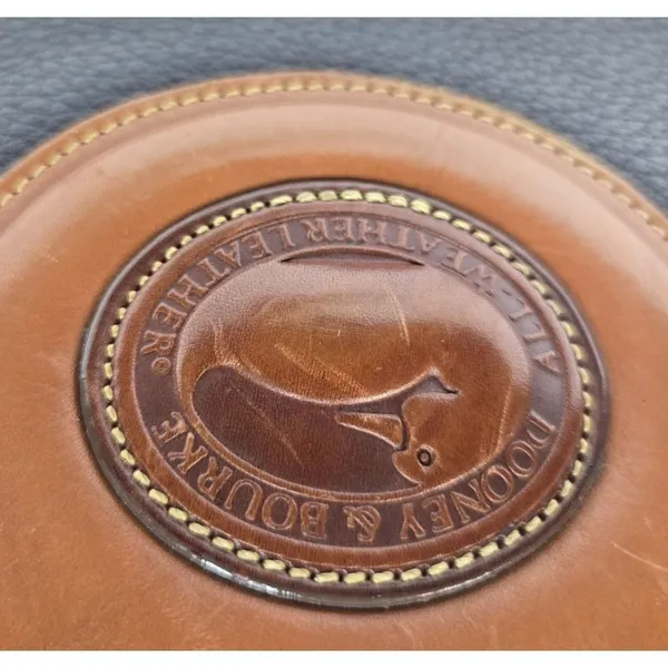 Vintage Dooney & Bourke AWL Organizer Crossbody Navy Tan Leather USA Bag - Image 3