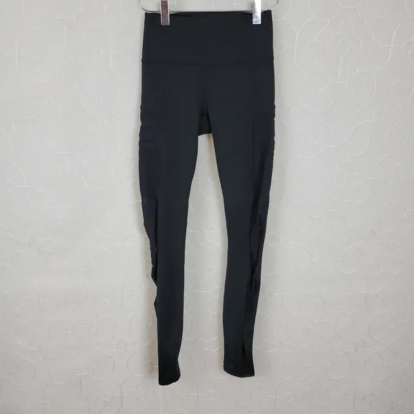 Powerhold by Fabletics Womens Leggings Size XXS Black See Through Mesh‎ Trim - Image 2