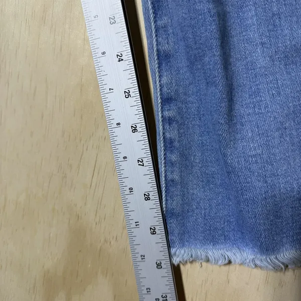 KanCan Maurices Women Size 24 Light Wash Flare Jeans Raw Hem Stretch Blue Denim - Image 4