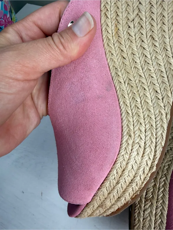KATE SPADE Thea Wedge in Rococo Pink Sz 8 Suede Espadrille Feminine Girly - Image 10