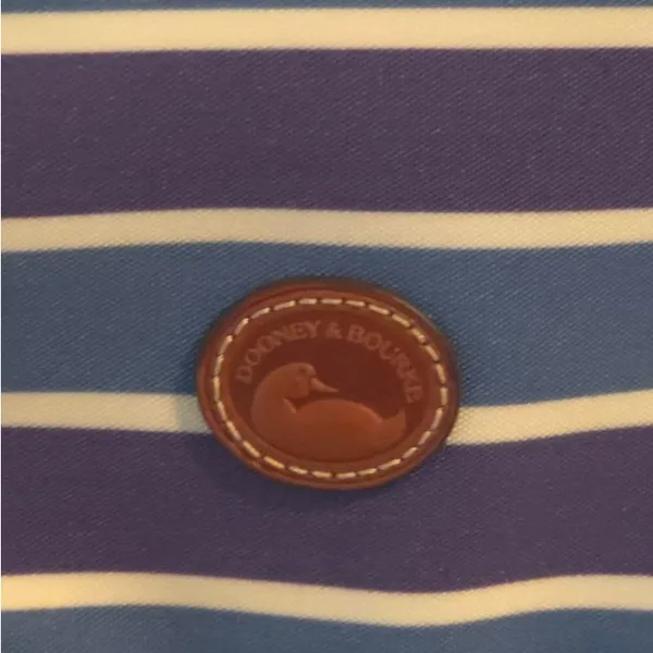 Dooney & Bourke Blue and Cream Striped Tote - Image 6