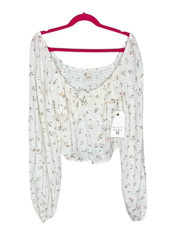 new Billabong ⚘ Love Somebody Cropped Bustier Top ⚘ Crisp White Floral ⚘ Small - Image 5