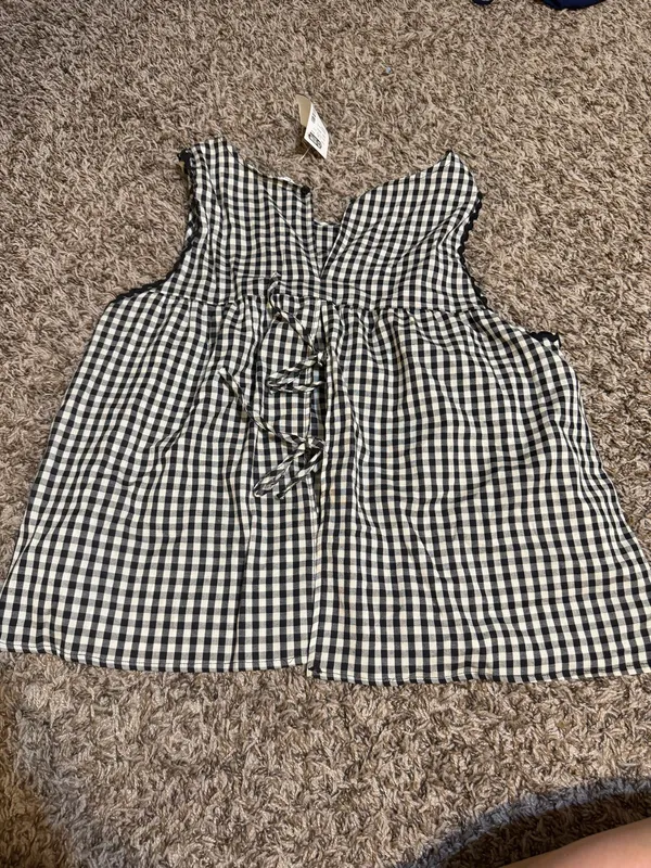 Women’s dizzire brand black and white gingham tank. New! Size medium - Image 2