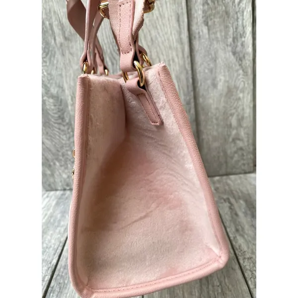 Juicy Couture Pink Diamond Velour Tote – Logo Strap & Heart Charm - Image 3