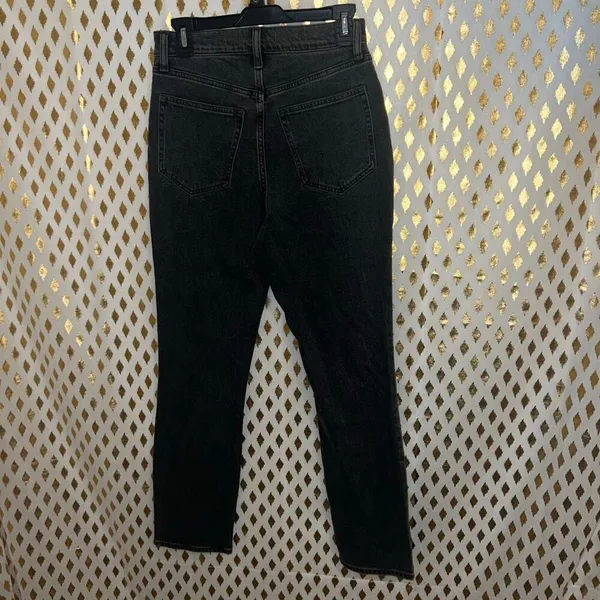 Abercrombie & Fitch black wash jeans the Slim straight ultra high rise jeans 27 - Image 3