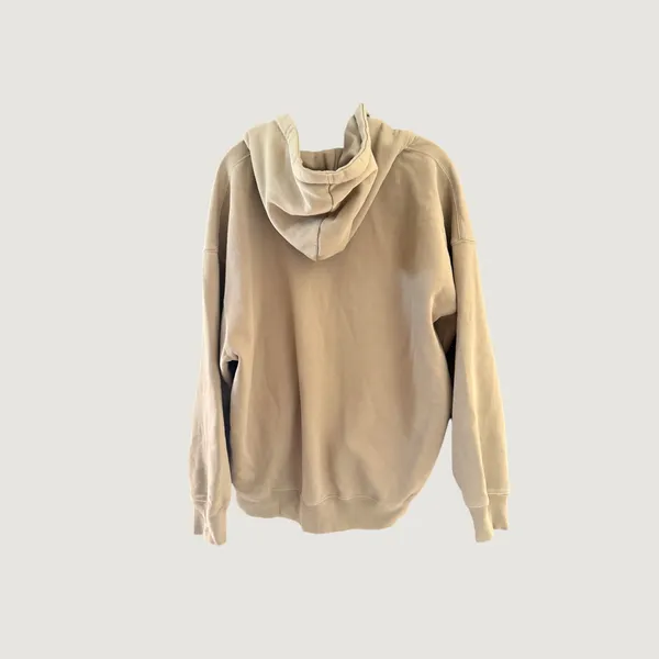Brandy Melville Y2k Oversized Zip Up Hoodie Tan Beige Fleece Lined One Size - Image 2
