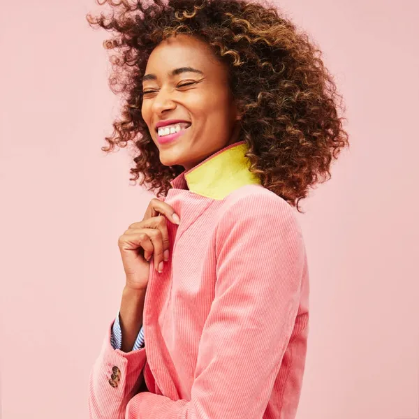 J. Crew Pink Corduroy Blazer with Yellow Collar Accent - Image 2