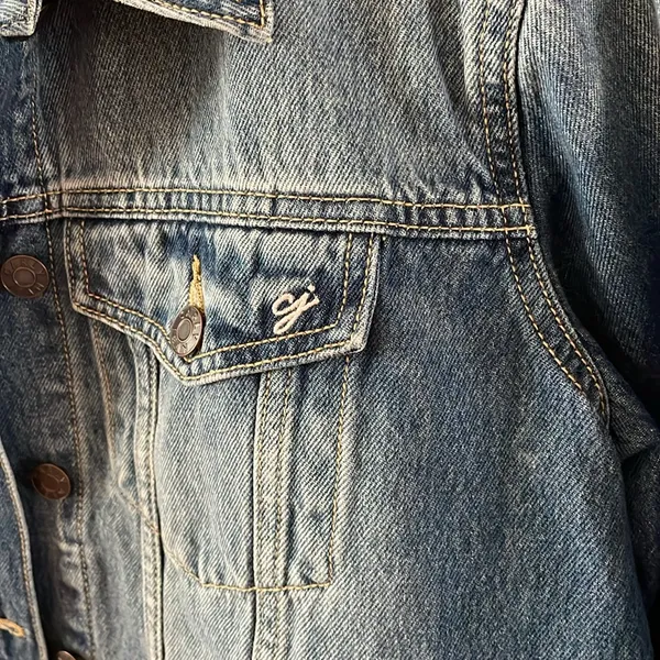 Carly Jean Los Angeles Fletcher Blue Jean Jacket Women’s XL - Image 4