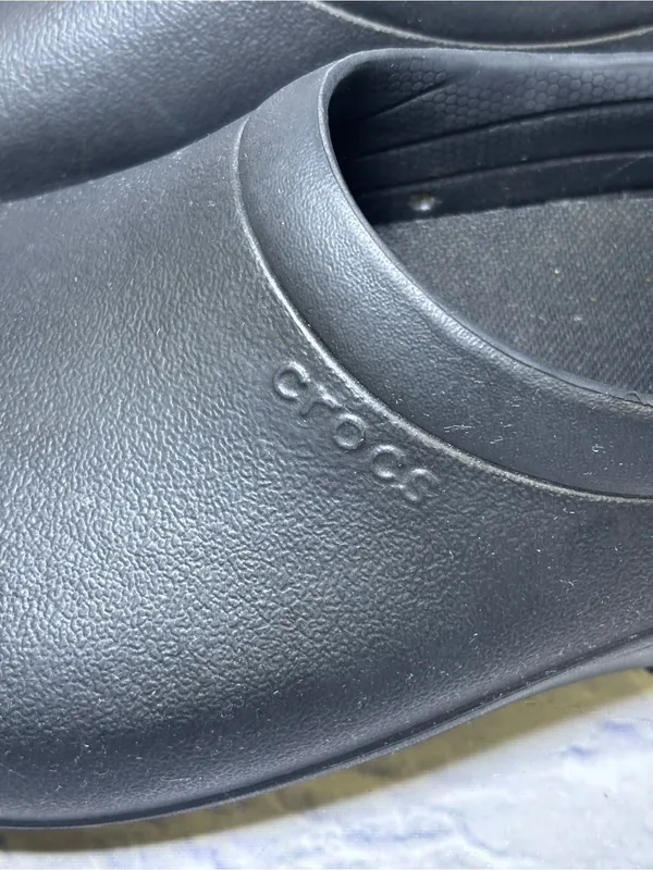 Crocs On The Clock Work Slip On Size Men 7 W 9 Shoes Black Comfort Clogs 205073 - Image 8