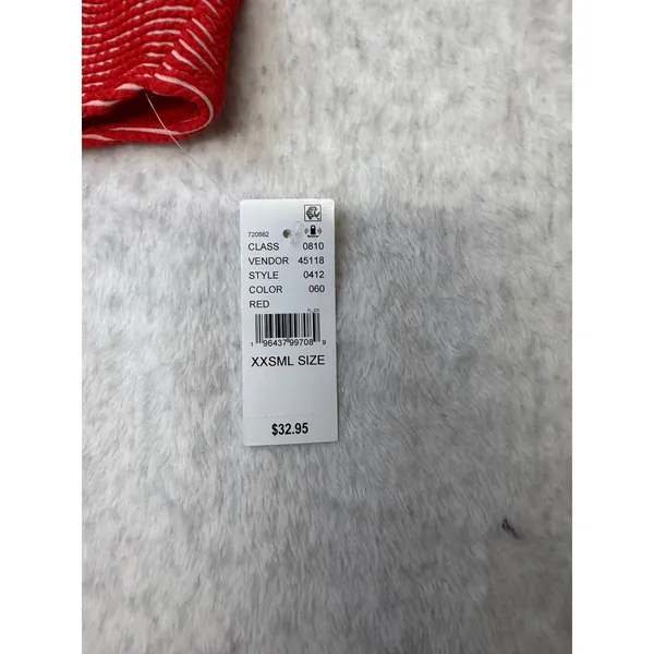 PacSun Eco Red White Striped Smocked‎ Crisscross Bikini Top XXS New 0412-060 - Image 3