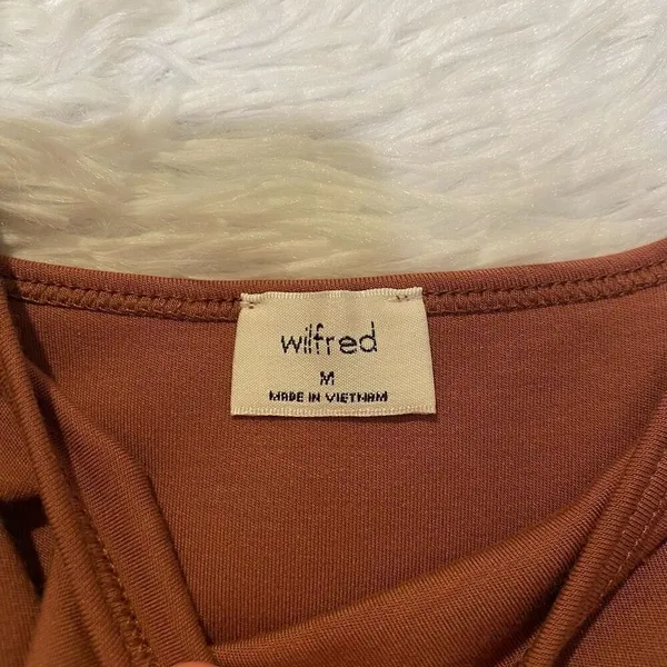 NEW Wilfred Trance Mini Dress in Mocha Sorbet Brown Size Medium - Image 9