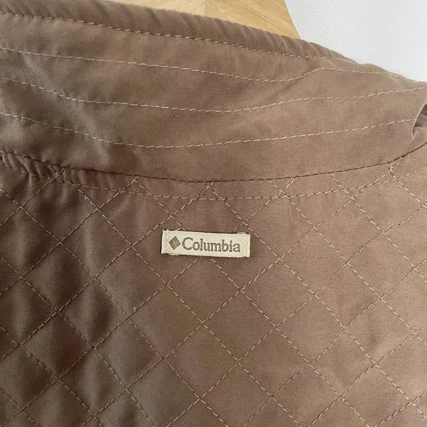 Columbia brown full zip quilted fleece women's‎ winter vest warm size S pockets - Image 7