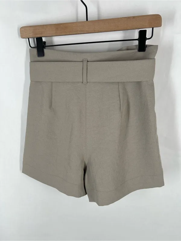 Wilfred Aritzia Paperbag High Rise Tie Waist Shorts Taupe Size 2 - Image 4