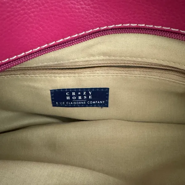 CRAZY HORSE Vintage 90s Y2K Hot Pink Faux Leather Barbiecore Shoulder Bag Purse - Image 16