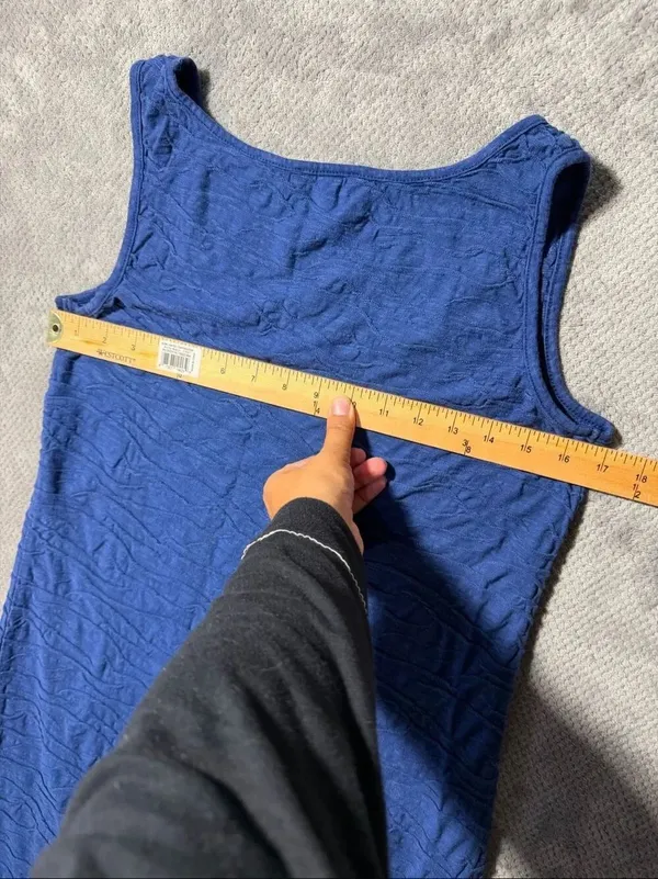 Horny Toad Samba Wave Tank Dress Medium Blue Organic Cotton Tencel Sleeveless #1 - Image 10