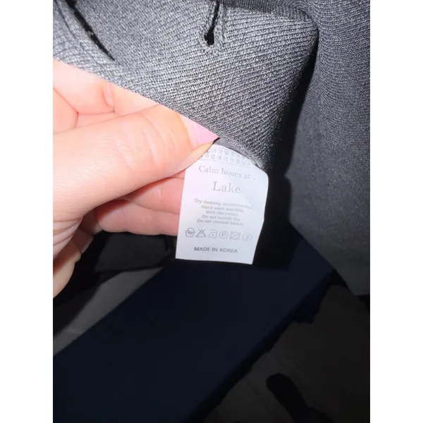 Lake Charcoal Gray Double Breasted Blazer and Midi Skirt Suit Set Made in Korea - Image 8