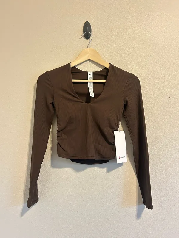 Lululemon All It Takes Ribbed Nulu V-Neck Long-Sleeve Shirt B-D Cups - Image 3