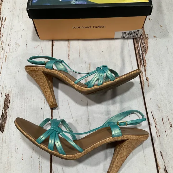 FIONI TURQUOISE‎ STRAPPY HEELED SANDALS - Image 7