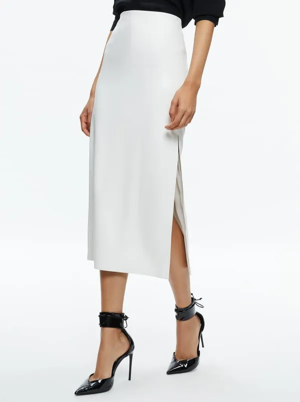 Alice + Olivia Maeve vegan leather midi skirt sz 8 G-19 - Image 3