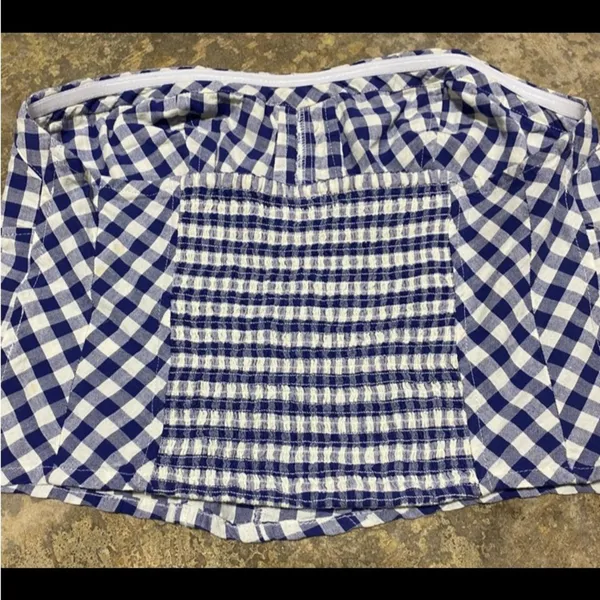 Free people Leilani Tube Top NWT in blue Gingham Size: L - Image 4