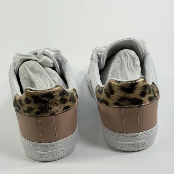 GUESS Size-11M Loven 3 Low Profile Sneaker White Ocean Leopard - Image 5