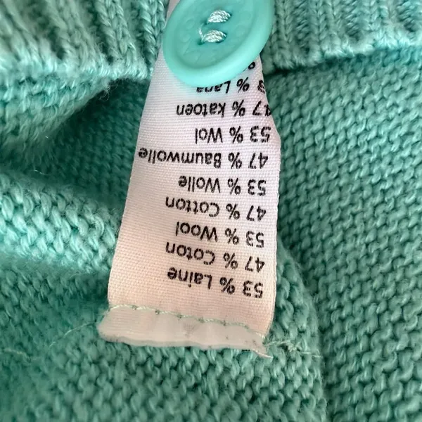 Lacoste‎ Knit Button Up Pullover Women's Sweater Turquoise 44 Large Blue Preppy - Image 4