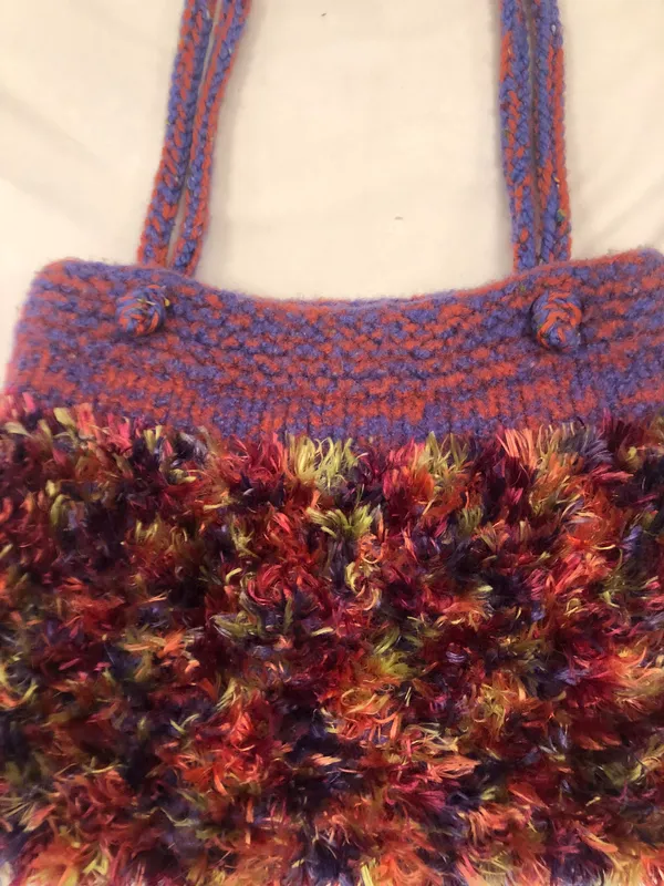 Very Cool Fuzzy Yarn Disco “Groovy” Bag Shoulder Purse - Image 3