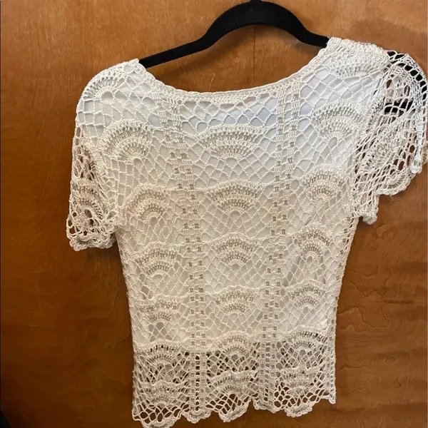 NWT Vintage Beaded Crochet Top Size XS - Image 10