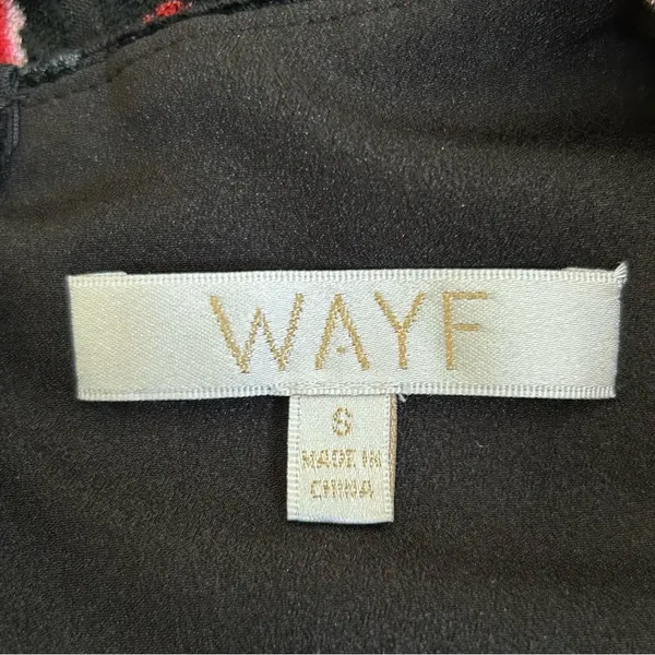 Wayf Black Crushed Velvet Floral Print V Neck‎ Long Sleeve Mini Dress Small - Image 7