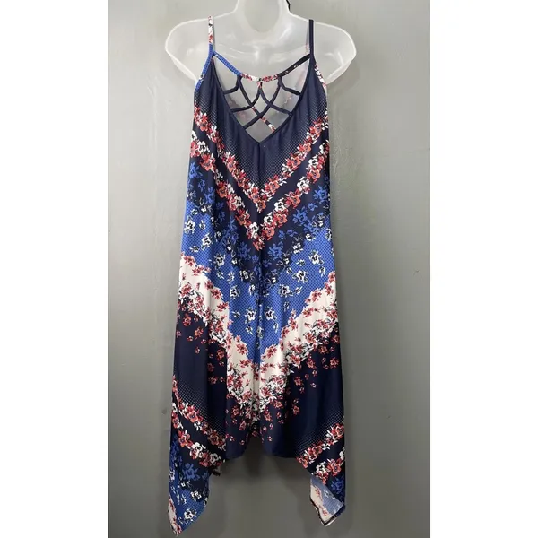 Maurices Sundress Size Medium Strappy Handkerchief Hem Boho Romantic Vacation - Image 7