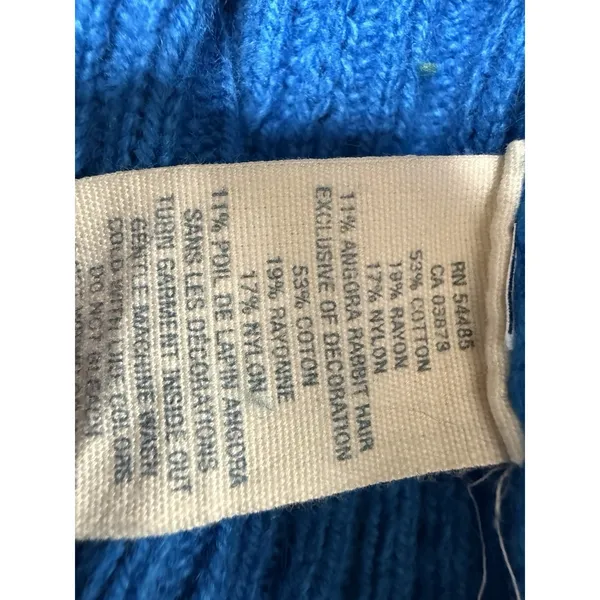 American Eagle Sweater Womens M Blue Cable‎ Knit Babydoll Bella Swan Y2K - Image 9