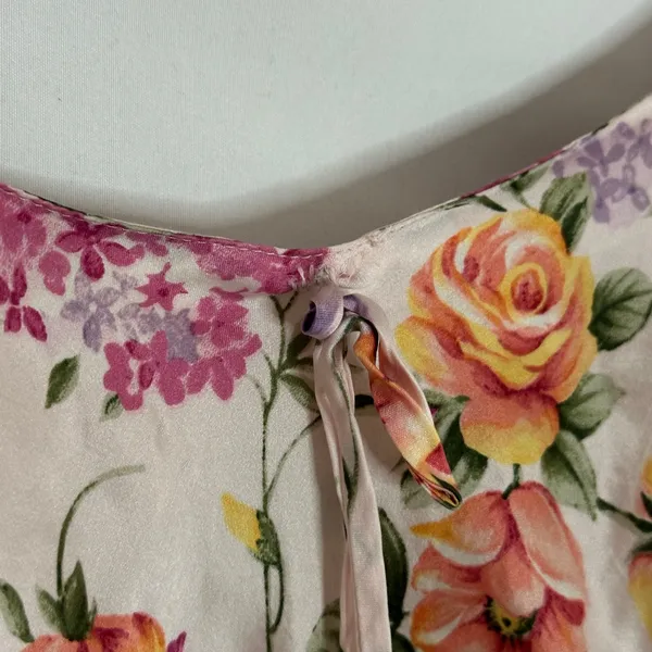 Victoria's Secret 90s Floral Silk Chemise Slip Mini Dress Size Small - Image 8