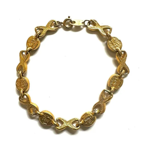 Vintage Avon purple and gold tone infinity link bracelet - Image 7