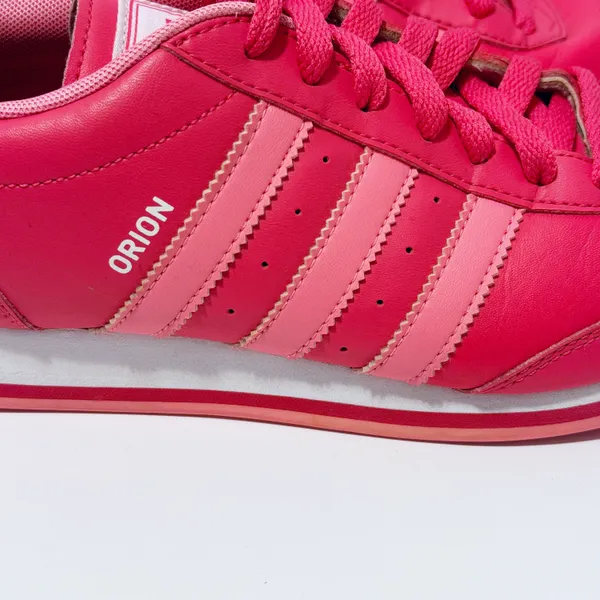 Adidas Orion Leather Low Top Sneakers Womens 8.5 Pink Barbie Colorful - Image 4