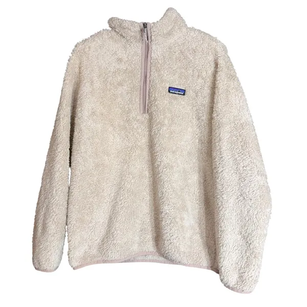 Patagonia Womens Size Large Los Gatos 1/4 Zip Fleece Pullover Ivory Sherpa - Image 2
