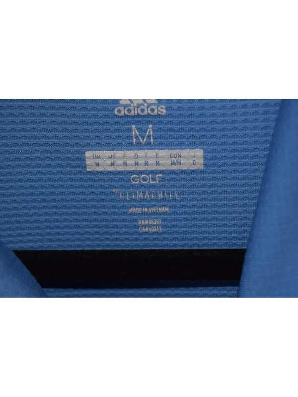 Adidas Climachill Golf Polo Mens Medium Blue Kansas Jayhawks Embroidered Logo - Image 3