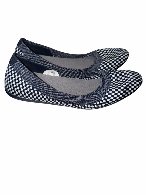 Allbirds Women Tree Breezer Slip On Shoes Navy and White Knit Ballet - Image 5